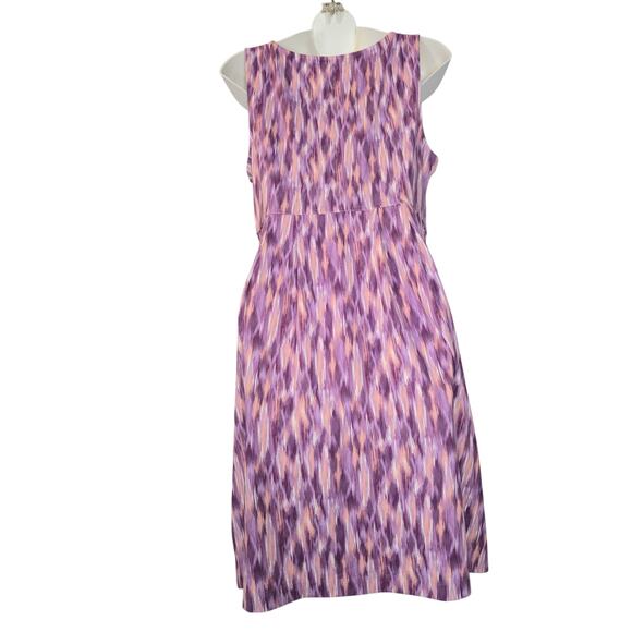 Eddie Bauer Womens Medium Tank Dress Sleeveless Abstract Pink Purple Stretch - Picture 5 of 13